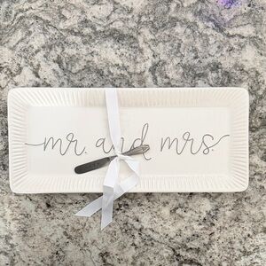 Pier 1 White Mr. and Mrs. Serving Tray